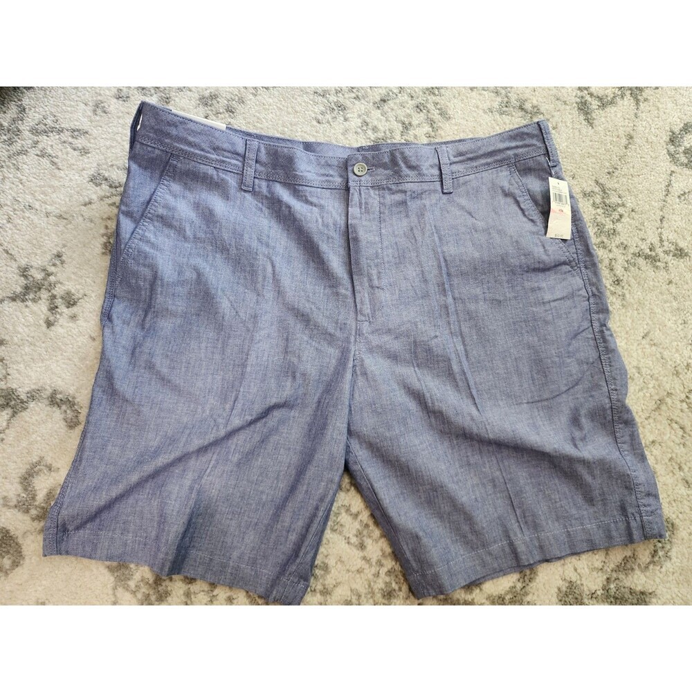 NEW IZOD Men's Saltwater Chambray Shorts Classic Fit 40 x 9.5 Blue